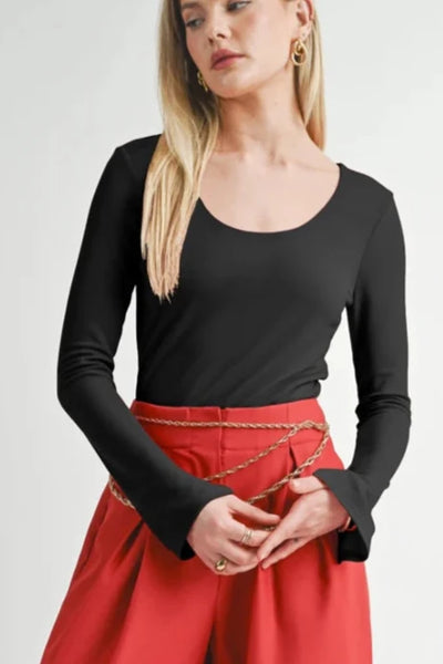 scoop long sleeve top