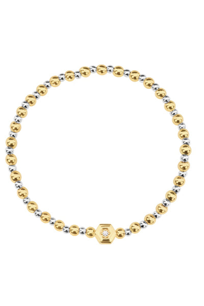 4mm Bead Bracelet + CZ Charm
