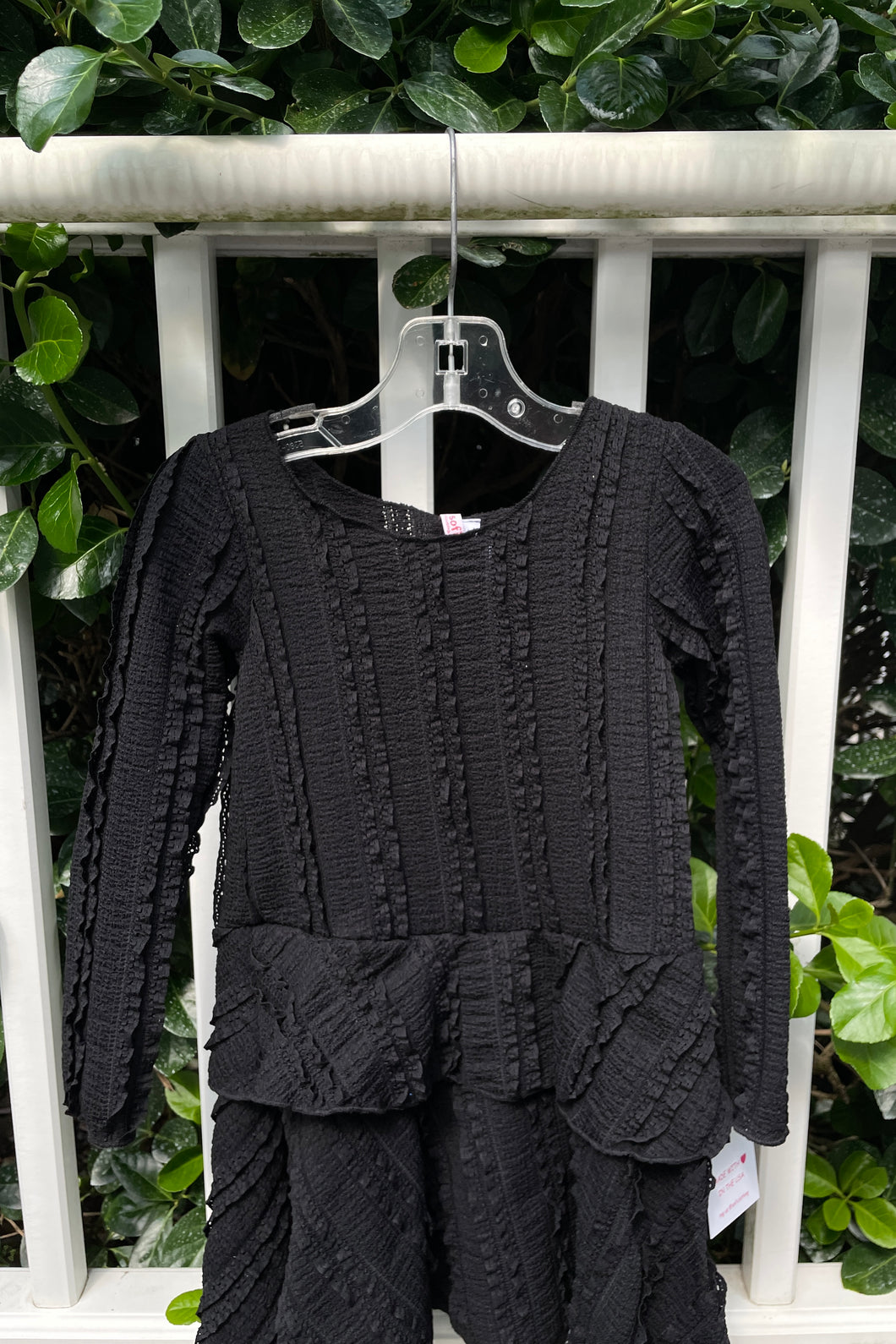 girls long sleeve ribbon lace dress