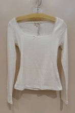 Load image into Gallery viewer, lace edge square neck pointelle tee
