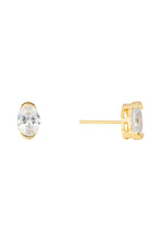 Load image into Gallery viewer, Oval Bezel CZ Stud
