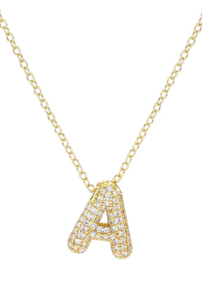 cz initial necklace-a