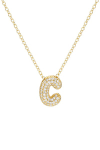cz initial necklace-c