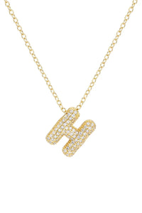 cz initial necklace-h