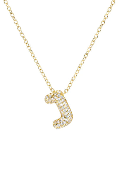 cz initial necklace-j