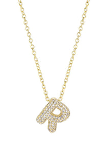 cz initial necklace-r