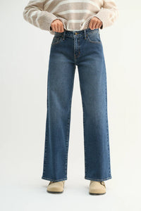 midrise slim wide leg jean
