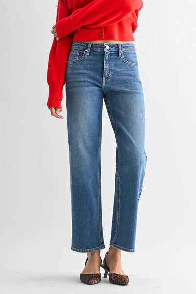 midrise slim wide leg