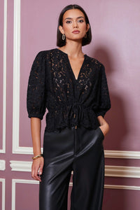 chloe lace tie top