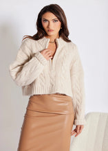 Load image into Gallery viewer, 1/2 zip cable sweater
