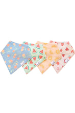 Load image into Gallery viewer, 4 pack baby bandana bibs clementine

