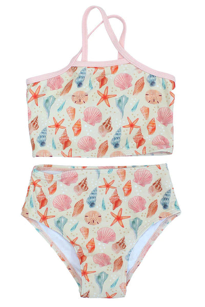 girls 2 piece swimsuit seashells
