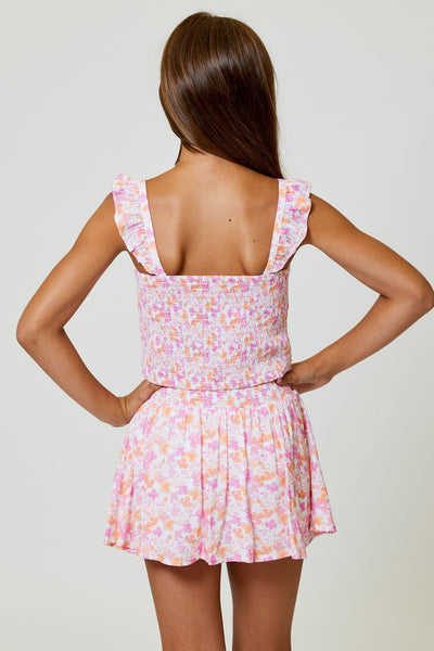 girls cinch floral top