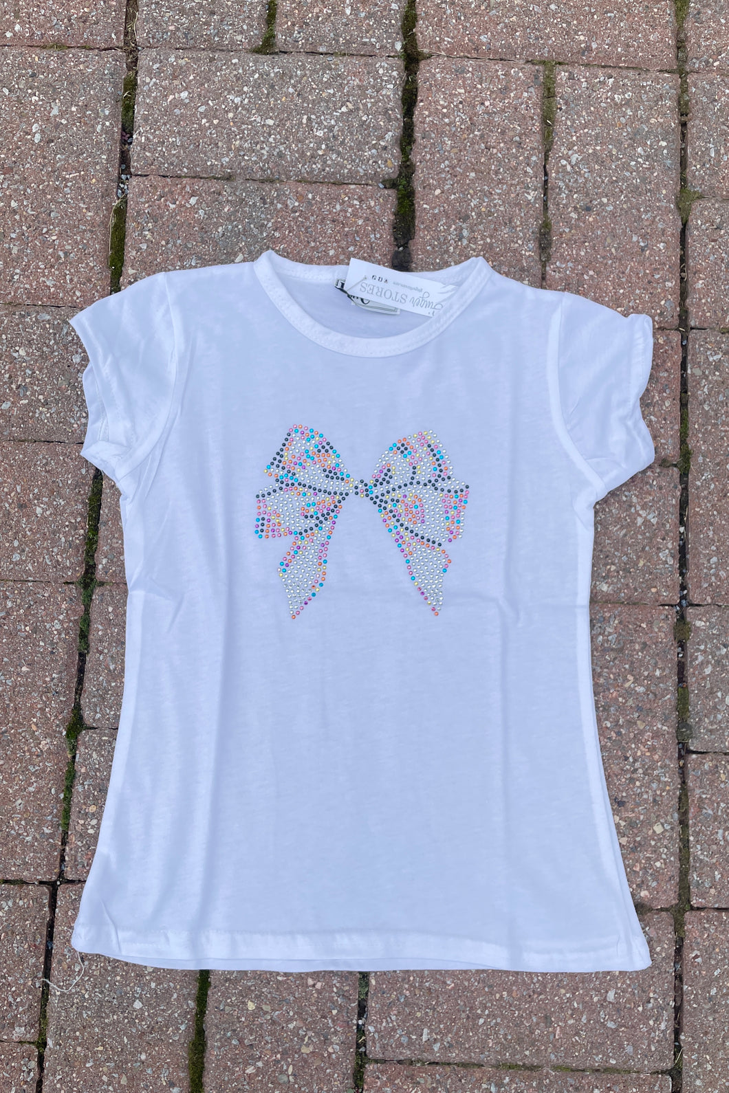 girls big bow tee