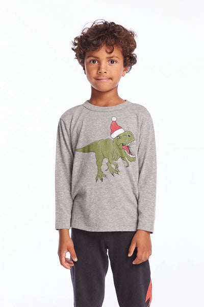 kids dino santa tee