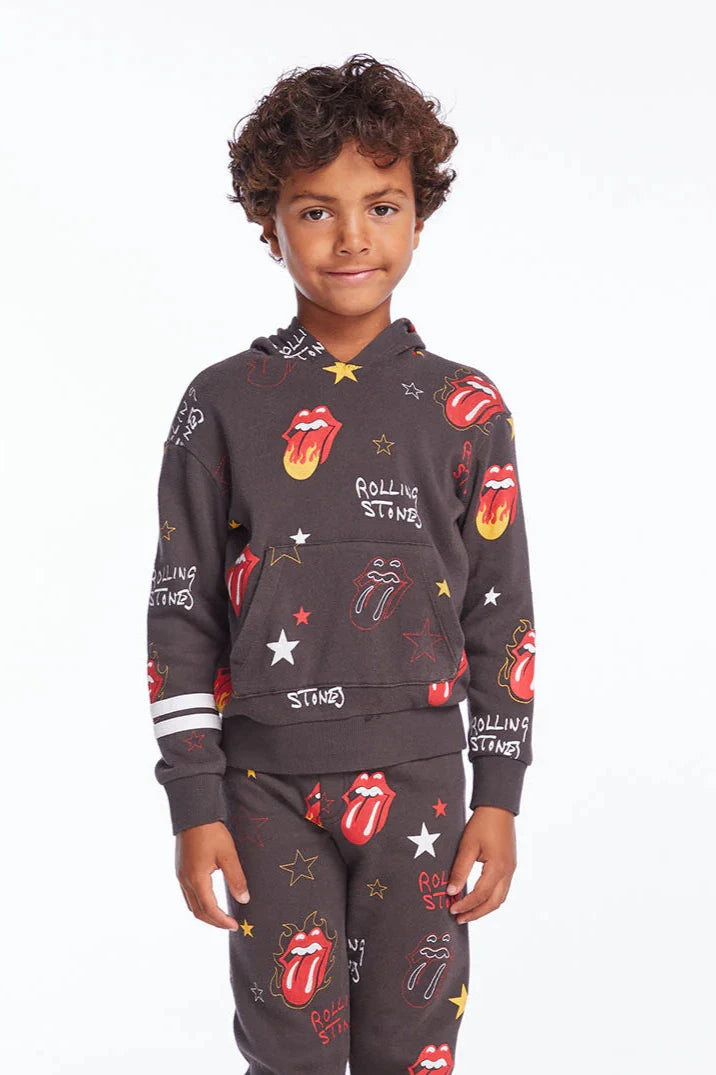 kids rolling stones tongue hoodie