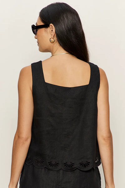 linen eyelet hem tank
