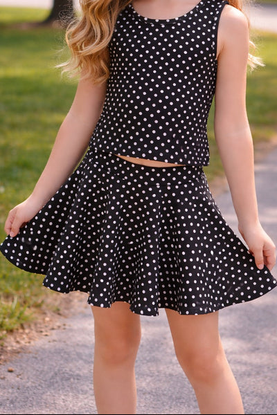 girls polka dot skort