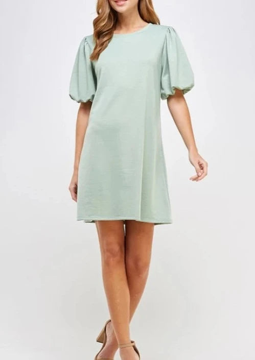 french terry puff tshirt dress