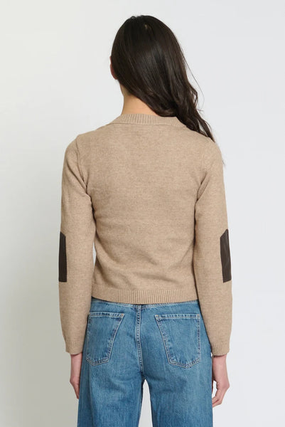 Faux Leather Front Sweater