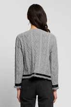 Load image into Gallery viewer, Faux Leather Trim Turnlock Cardigan
