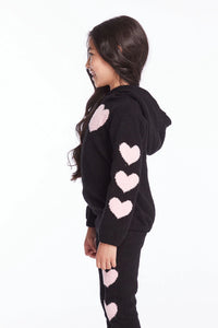 girls hearts hoodie sweater