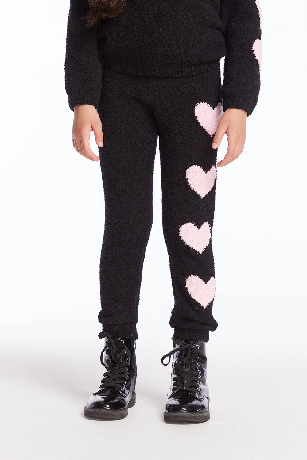 girls hearts knit pant