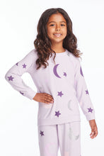Load image into Gallery viewer, girls cozy sweatshirt stars + moon
