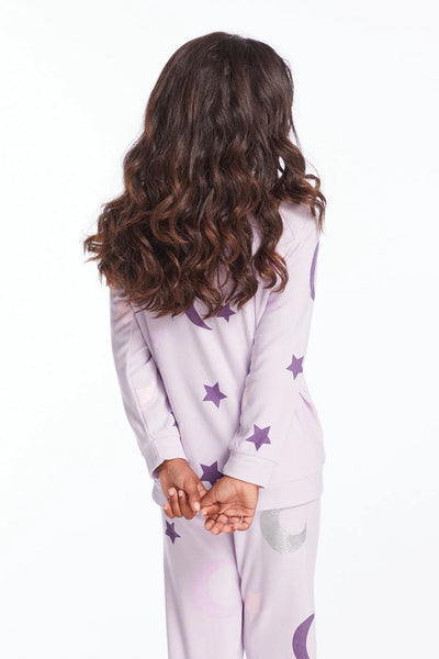 girls cozy sweatshirt stars + moon