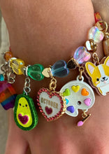 Load image into Gallery viewer, rainbow heart bead bracelet
