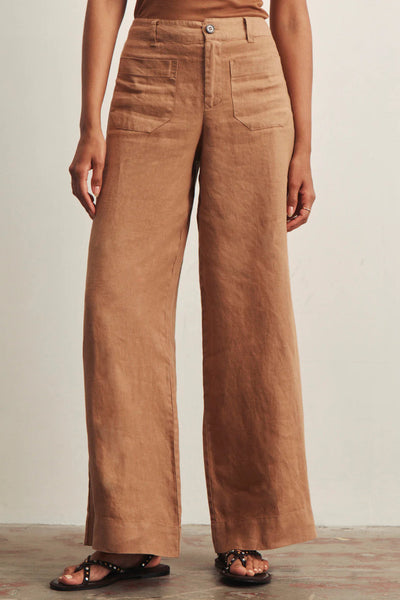 linen wide leg pocket pant