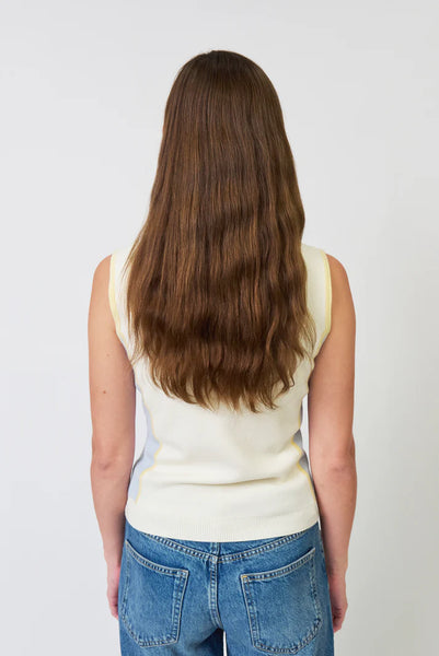 3/4 zip colorblock knit tank