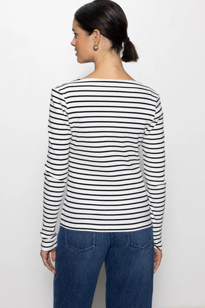 stripe rib long sleeve tee