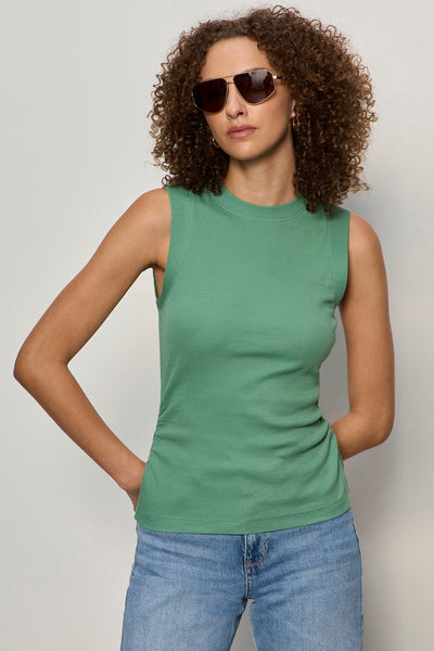 rib ruched tank