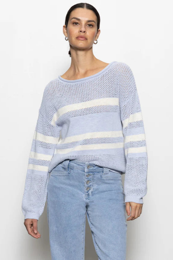 stripe open knit sweater