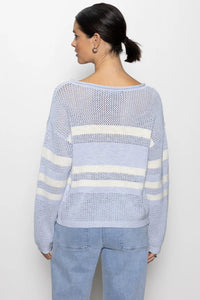 stripe open knit sweater