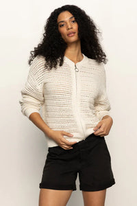 open knit bomber
