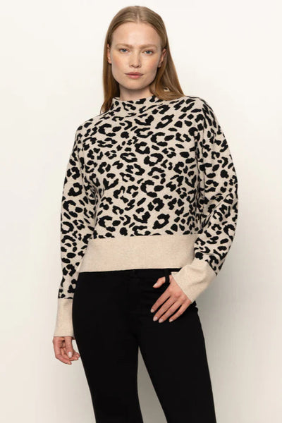 mock neck spots sweater