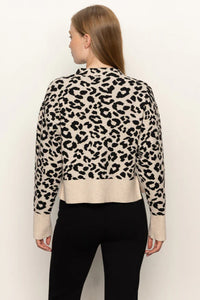 mock neck spots sweater