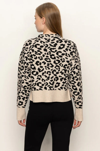 mock neck spots sweater