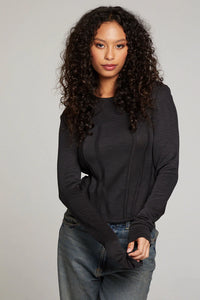 long sleeve corset tee