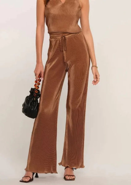 pleat wide leg pant
