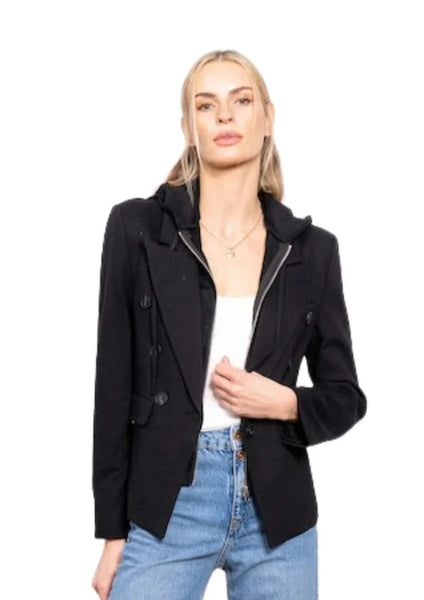 ponte blazer with removable hoodie