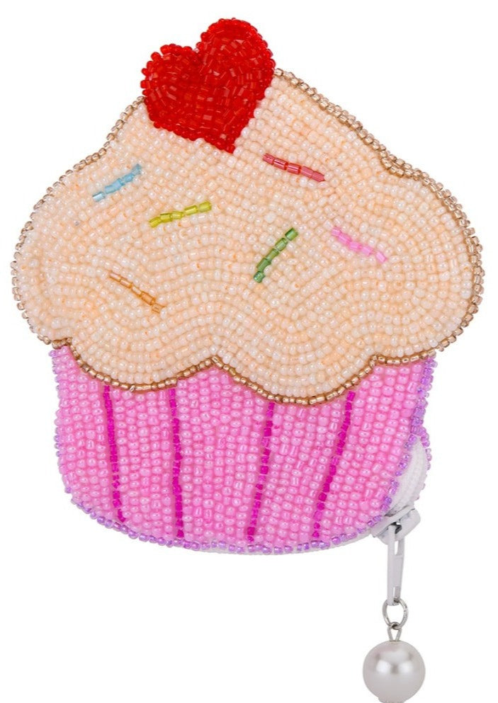 kids cupcake beaded purse