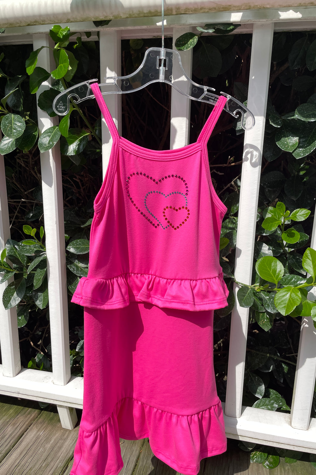 girls ruffle heart cami dress