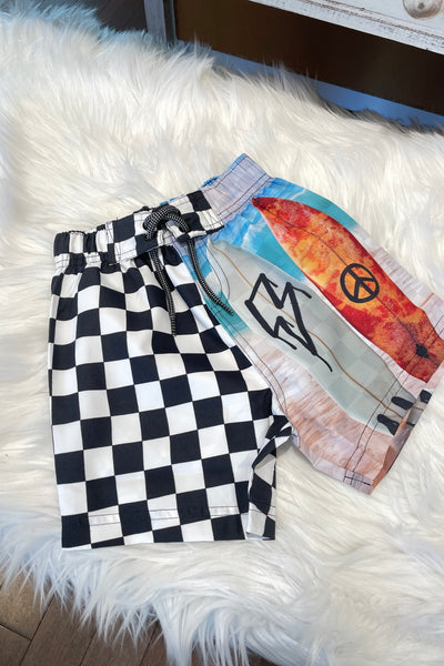 boys surf check board short