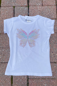 girls pastel butterfly tee
