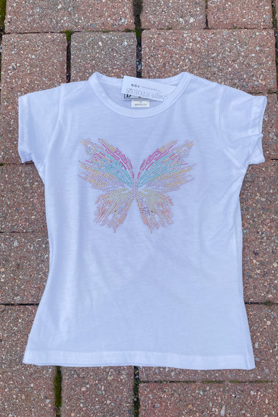 girls pastel butterfly tee