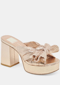 pleat knot platform sandal