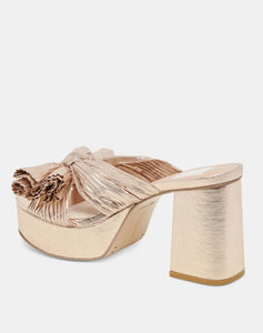 pleat knot platform sandal